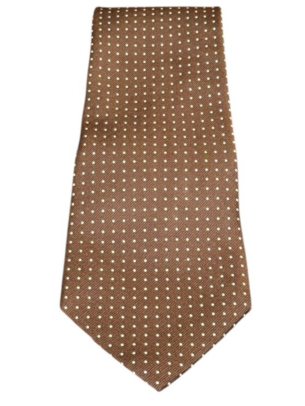 Polo Ralph Lauren Brown Silk Pin Dot Tie Vintage Made USA Old Money Preppy